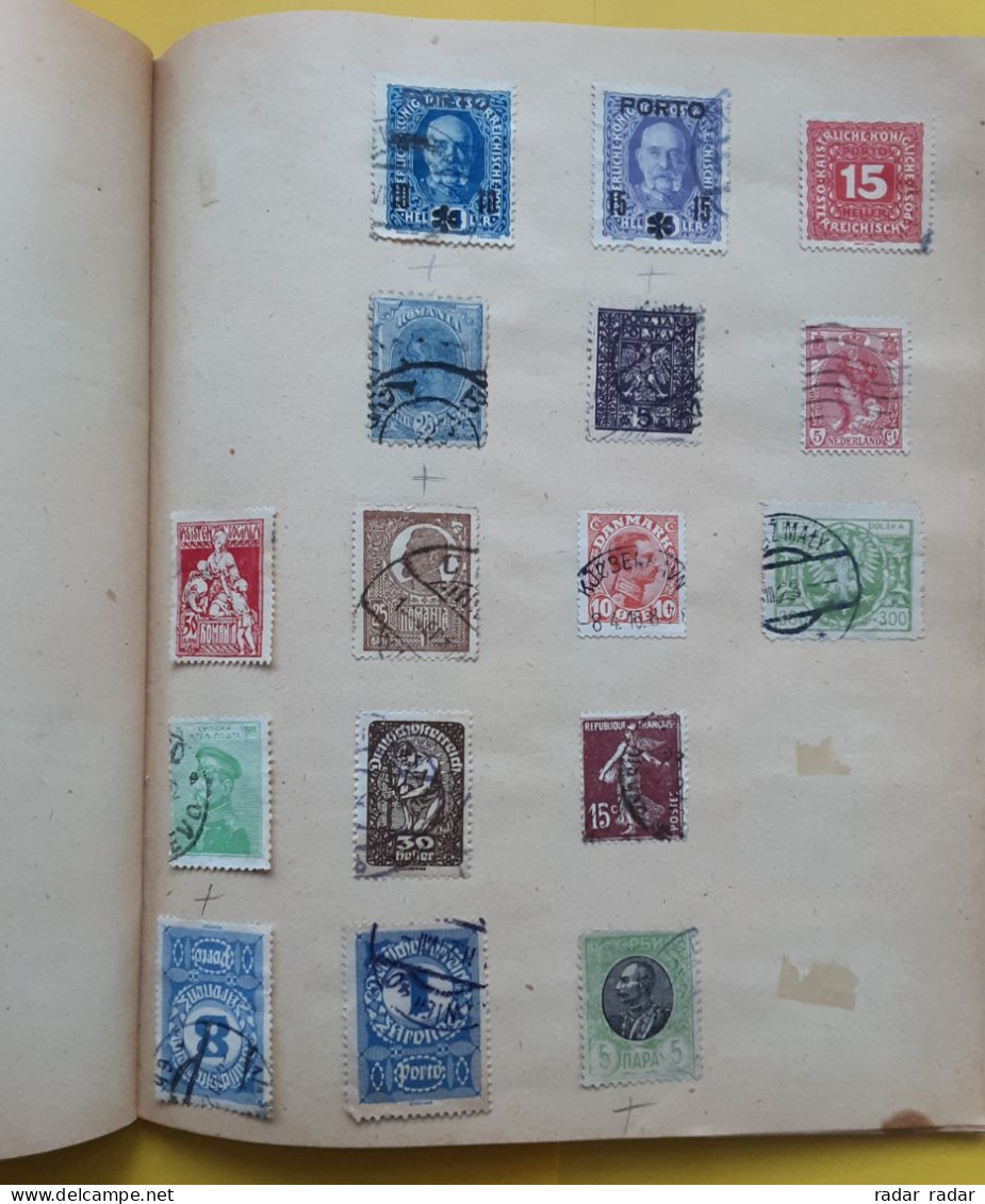 Pre WWII almost intact collection of used classic stamps 32 scans 450+ stamps interesting Japan Ukraine Patiala - enjoy!
