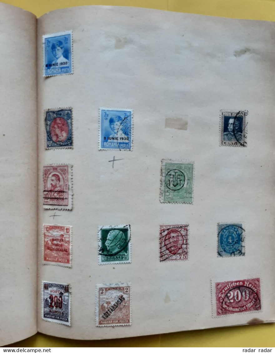 Pre WWII almost intact collection of used classic stamps 32 scans 450+ stamps interesting Japan Ukraine Patiala - enjoy!