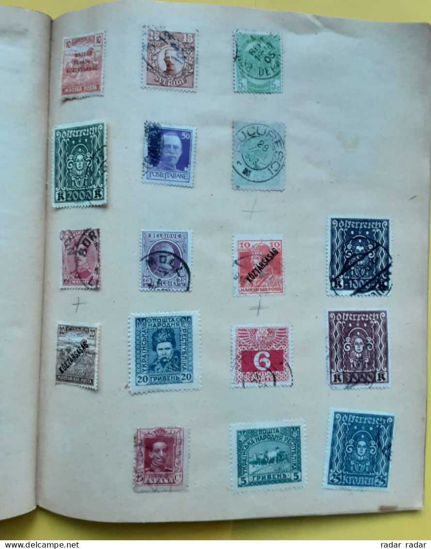 Pre WWII almost intact collection of used classic stamps 32 scans 450+ stamps interesting Japan Ukraine Patiala - enjoy!