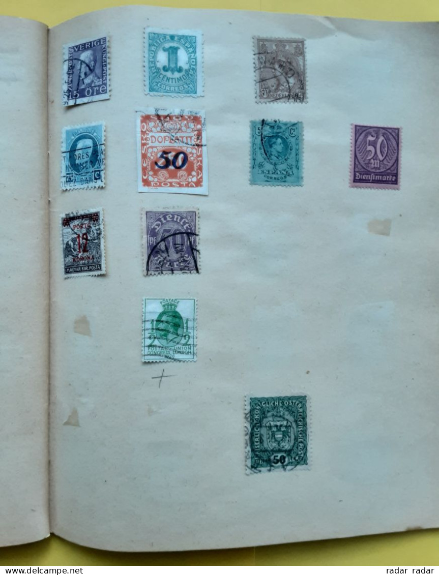 Pre WWII almost intact collection of used classic stamps 32 scans 450+ stamps interesting Japan Ukraine Patiala - enjoy!