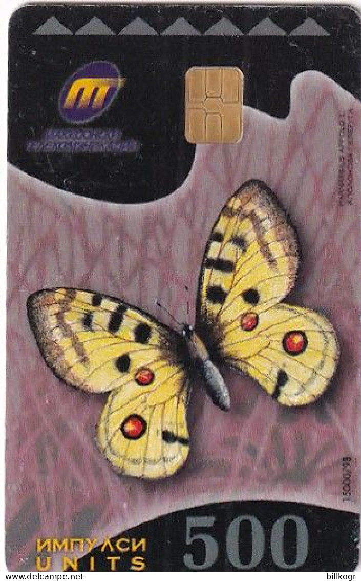 NORTH MACEDONIA - Butterfly(reverse Speech Automat Services), Tirage 15000, 09/98, Used - Macédoine Du Nord