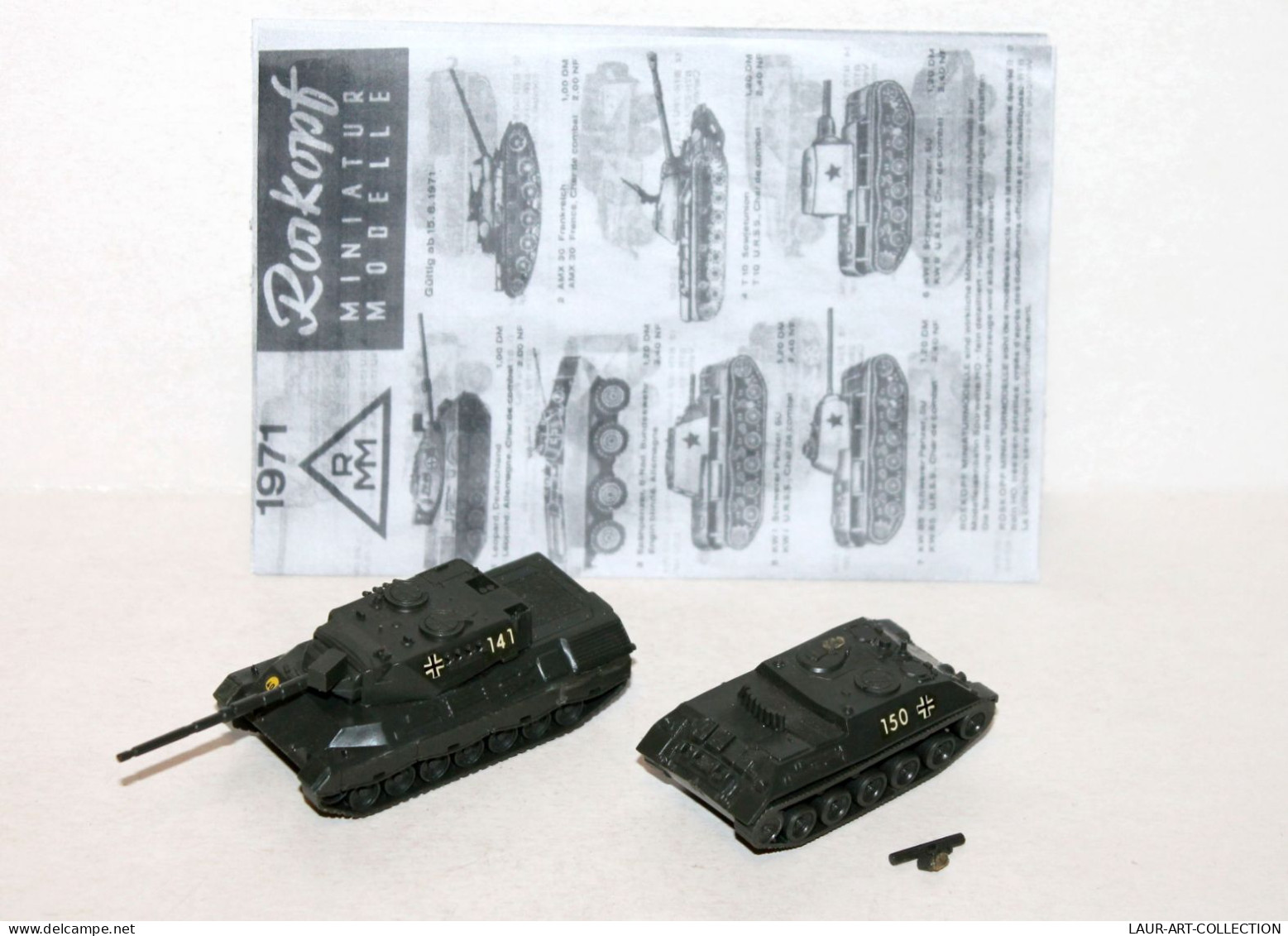 ROSKOPF HO - CHASSEUR CHAR MISSILE SS11 + LEOPARD TANK COMBAT ALLEMAND MILITAIRE, MODELE REDUIT MILITARIA (1712.55) - Chars