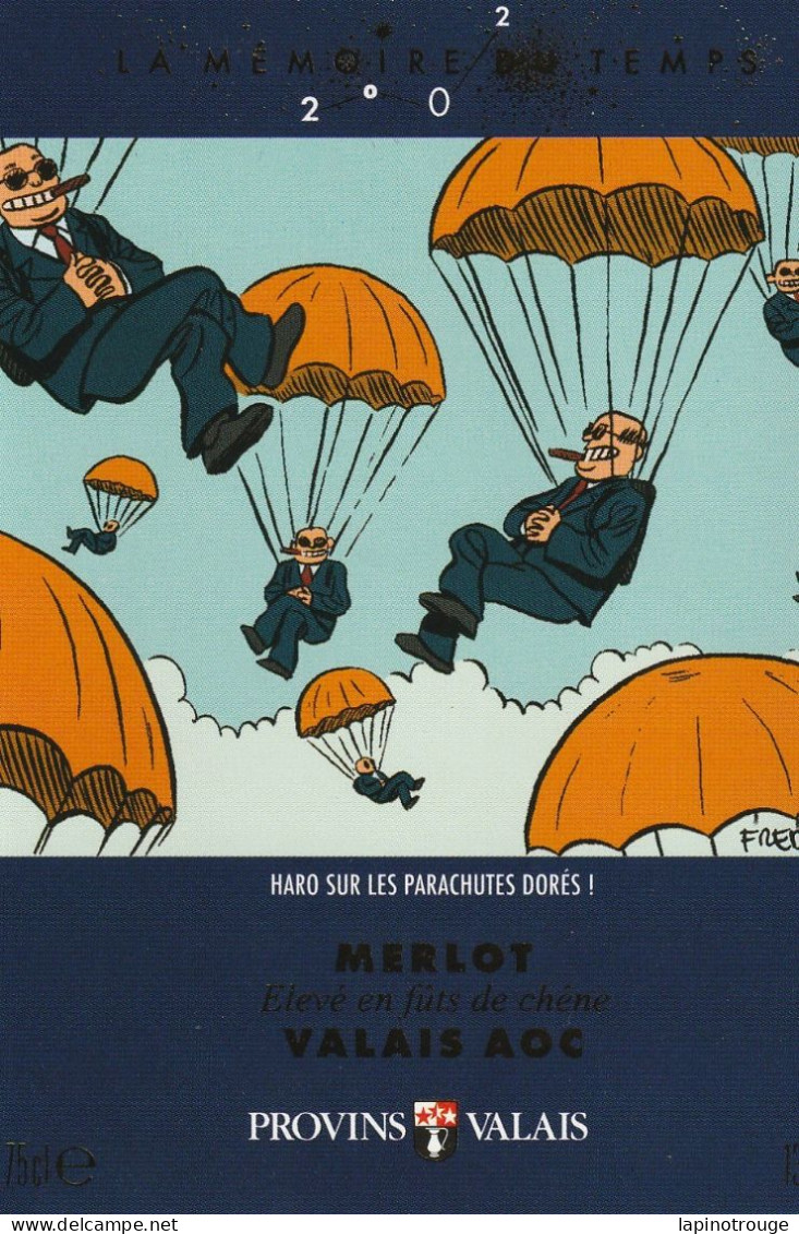 Etiquette Vin PEETERS Frederik La Mémoire Du Temps 2002 (Parachutes Dorés - Eetgerei