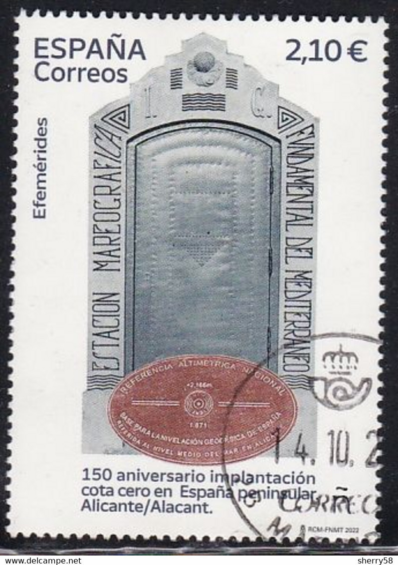 2022-ED. 5583 150 Aniversario Implantación COTA Cero En España Peninsular. Alicante- USADO - Used Stamps