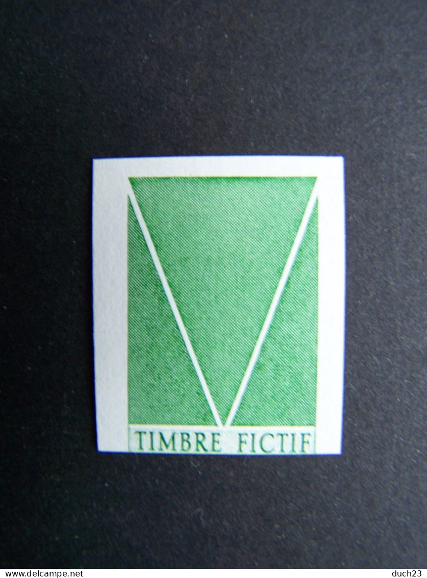 NOUVEAUTE: TIMBRE FICTIF VERT N° TF 2 (*) NEUF SANS GOMME ISSU DE CARNET VIGNETTE EXPERIMENTALE VIGNETTES EXPERIMENTALES - Proofs, Unissued, Experimental Vignettes