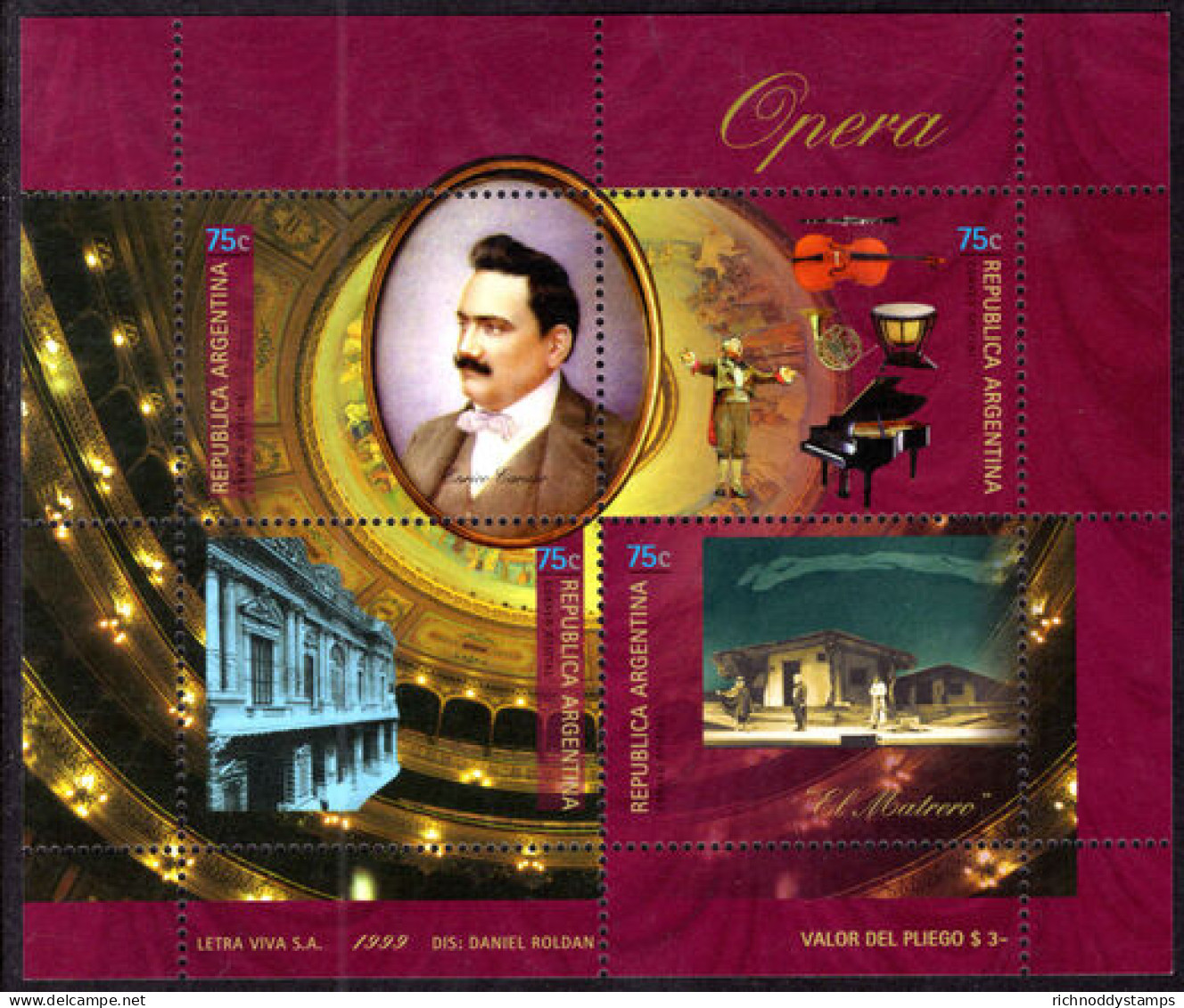Argentina 1999 Opera Sheetlet Unmounted Mint. - Ungebraucht