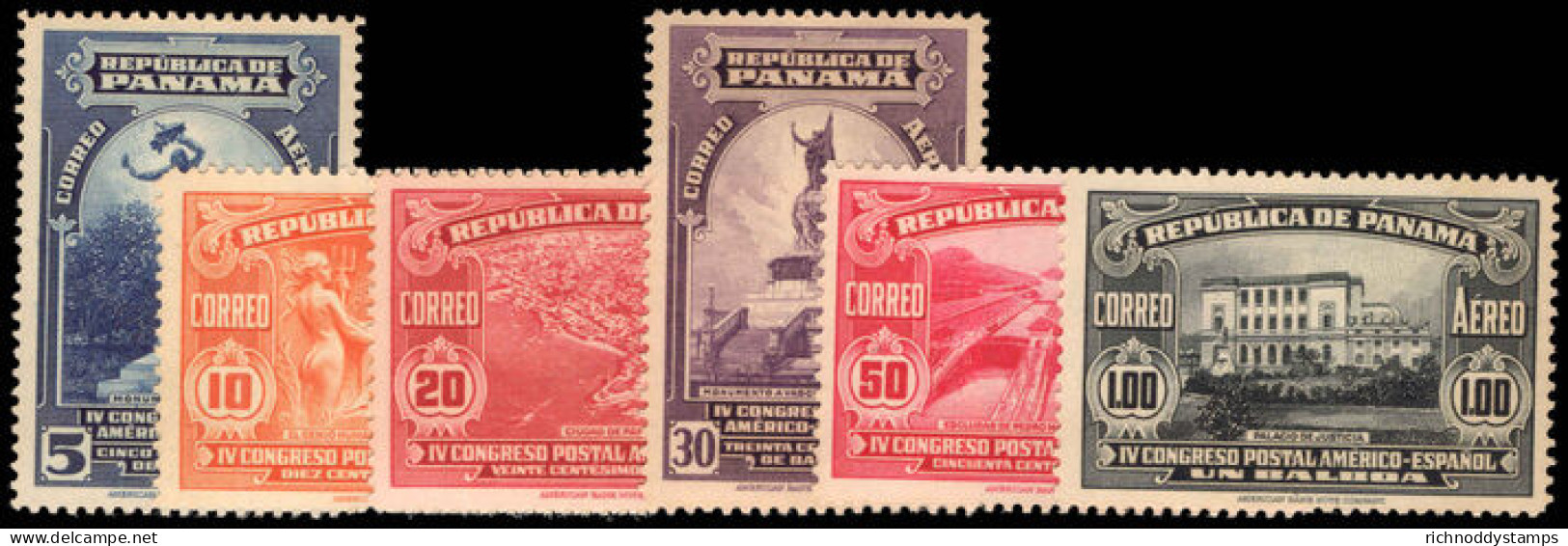 Panama 1936 Fourth Spanish-American Postal Congress (1st Issue) Airs Lightly Mounted Mint. - Panama