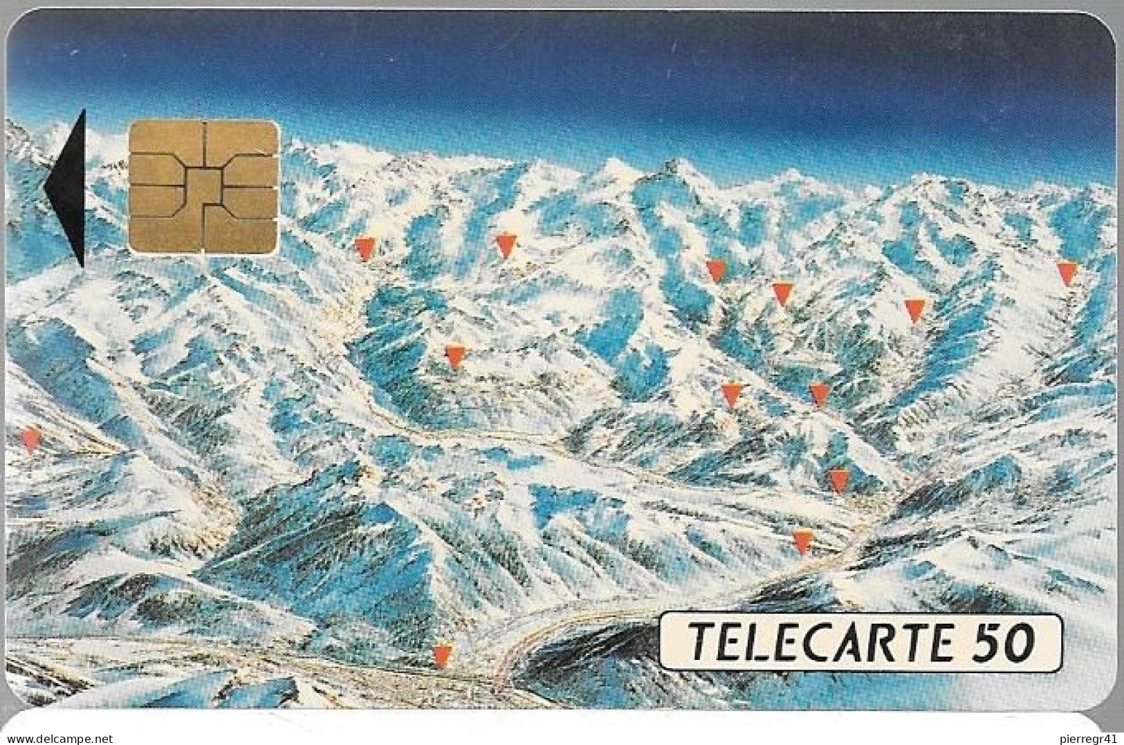 CARTE-PUCE-PRIVEE-PUBLIC- 50U-EN170a-SO3-09/91-ALCATEL 2-V° N°Série A Pointu N° A 195294-R°Mat-UTILISE-TBE - 50 Unità  