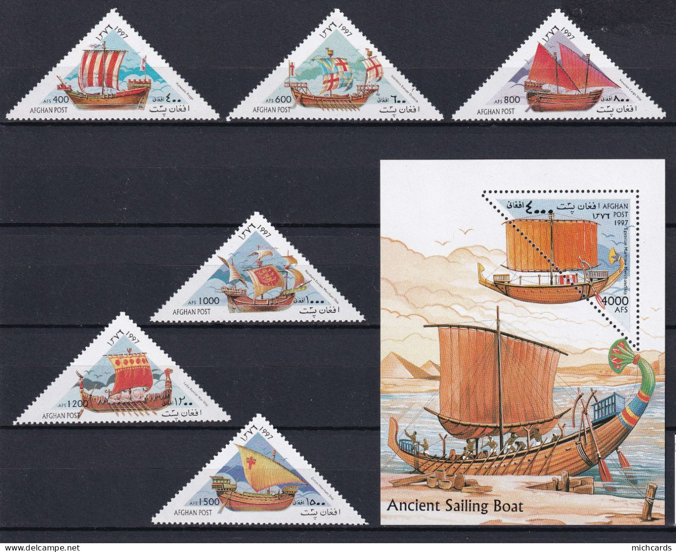 269 AFGHANISTAN 1997 - Yvert 1543/48 Triangle BF 81 - Bateau Ancien - Neuf ** (MNH) Sans Trace De Charniere - Afghanistan