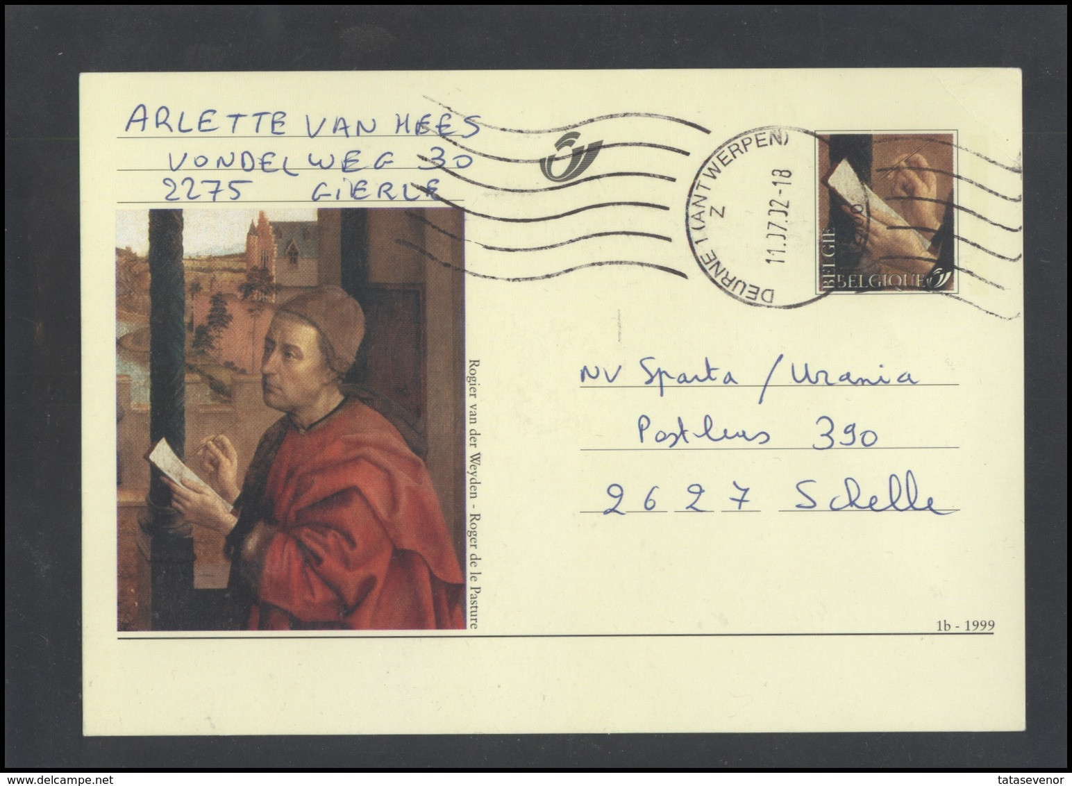 BELGIUM Postal History Stamped Stationery Post Card BE PC 05 Classic Art Painting ROGIER Van Der WEYDEN - Covers & Documents