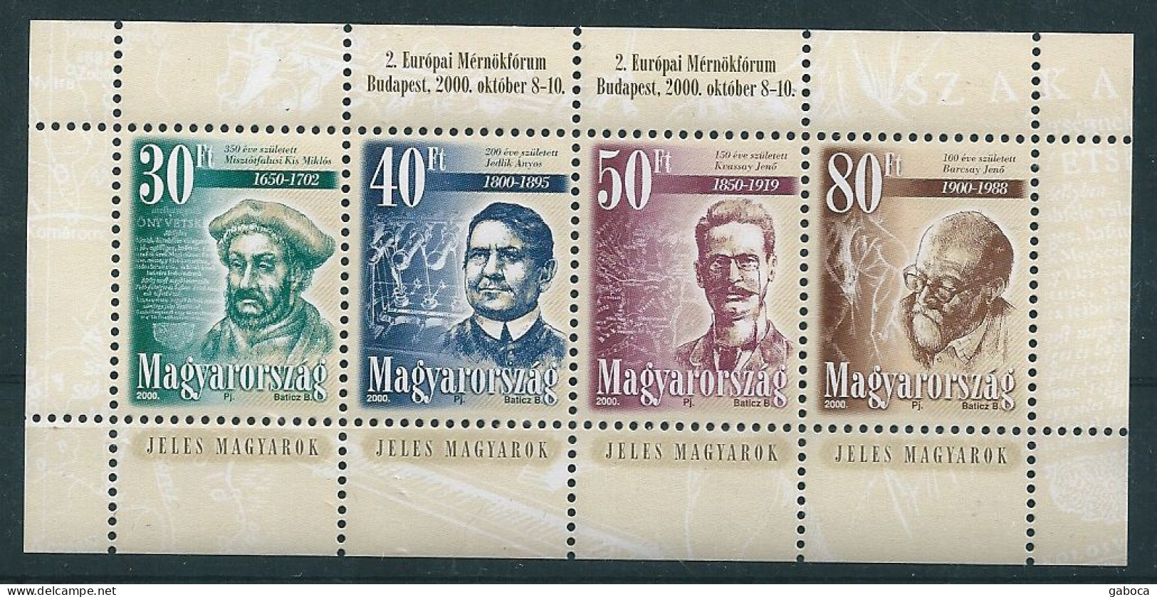 1165b Hungary 2000 Science Overprint Famous Hungarians Inventor Book Bible Printing MNH - Teologi