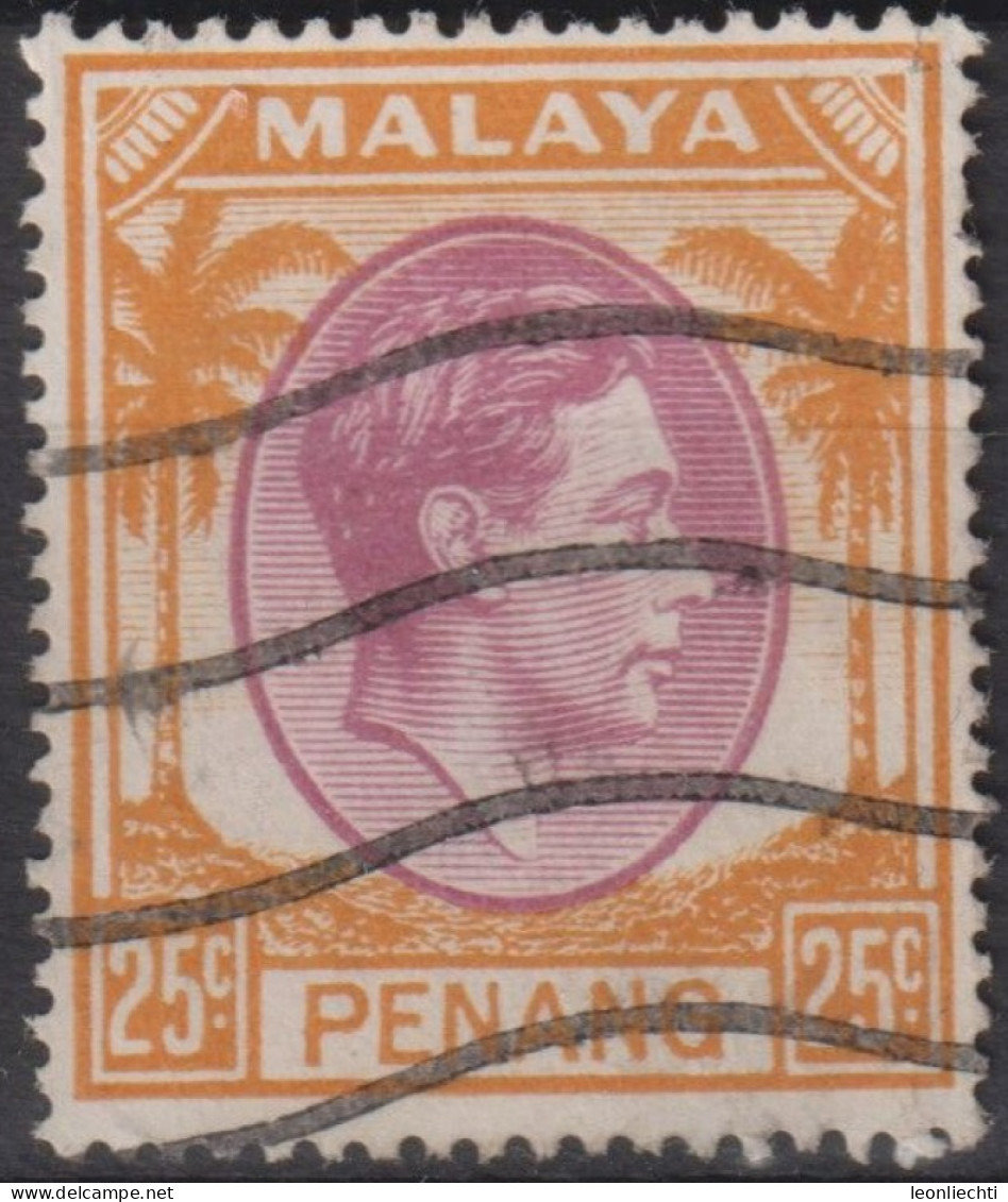 1949 Malaysia (...-1963) > Penang ° Mi:MY-PE 16, Sn:MY-PE 16, Yt:MY-PE 12, King George VI And Palm Trees - Penang