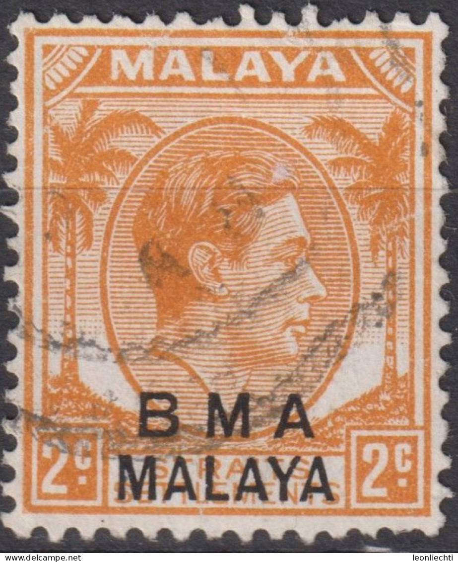 1945 Malaya (British Military ° Mi:MY-BMA 2II, Sn:SG-ST 257, Yt:MY-BMA 2, Overprinted "B.M.A. Malaya" - Malaya (British Military Administration)