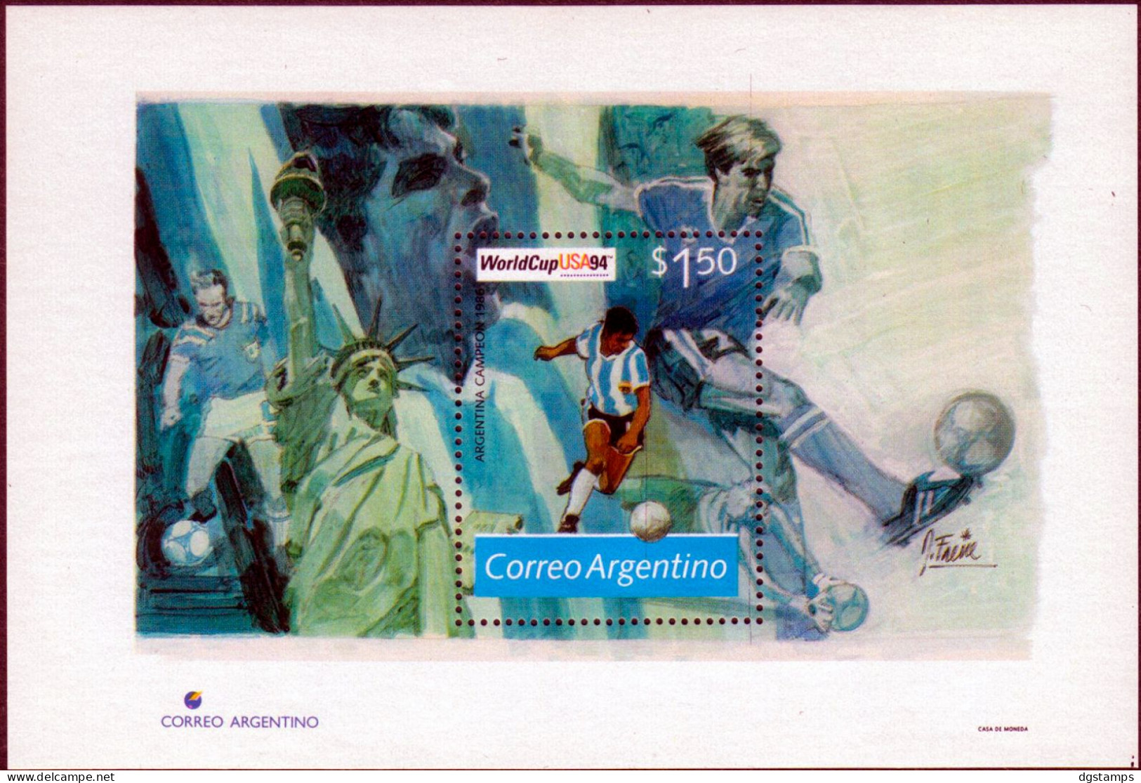 Argentina 1994 ** S.S 107 World Soccer Championship In The United States - Blocchi & Foglietti