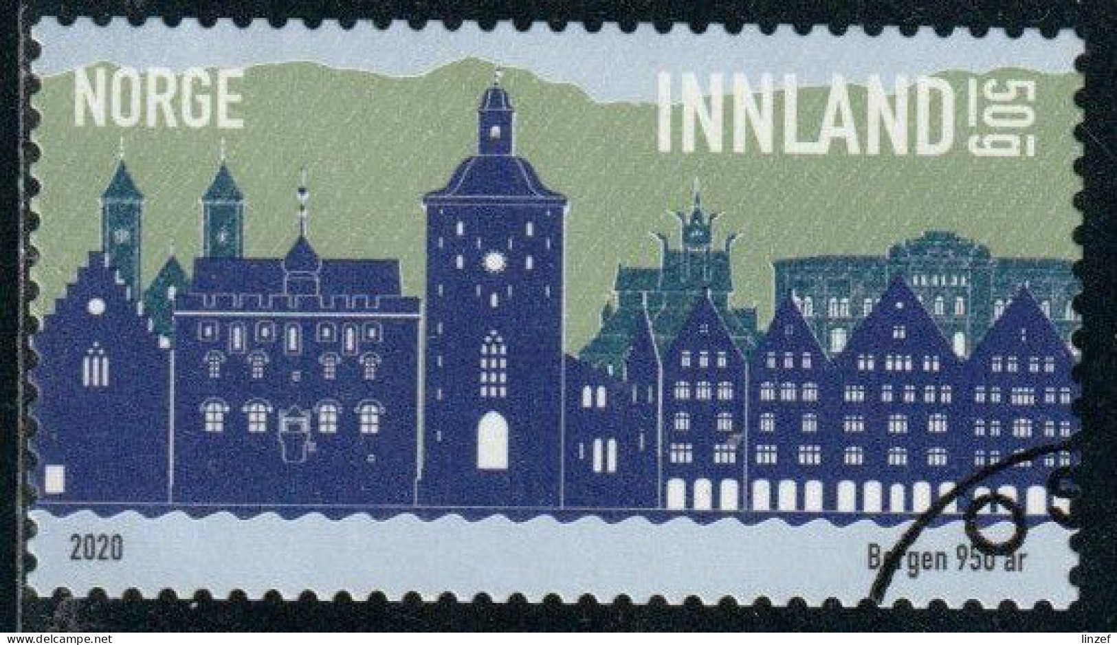 Norvège 2020 Yv. N°1953 - Ville De Bergen - Oblitéré - Oblitérés