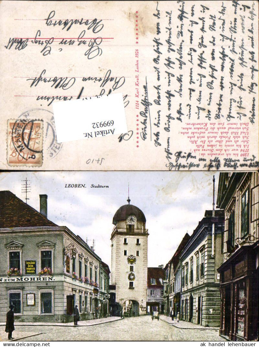 699932 Leoben Stadtturm Straßenansicht - Leoben