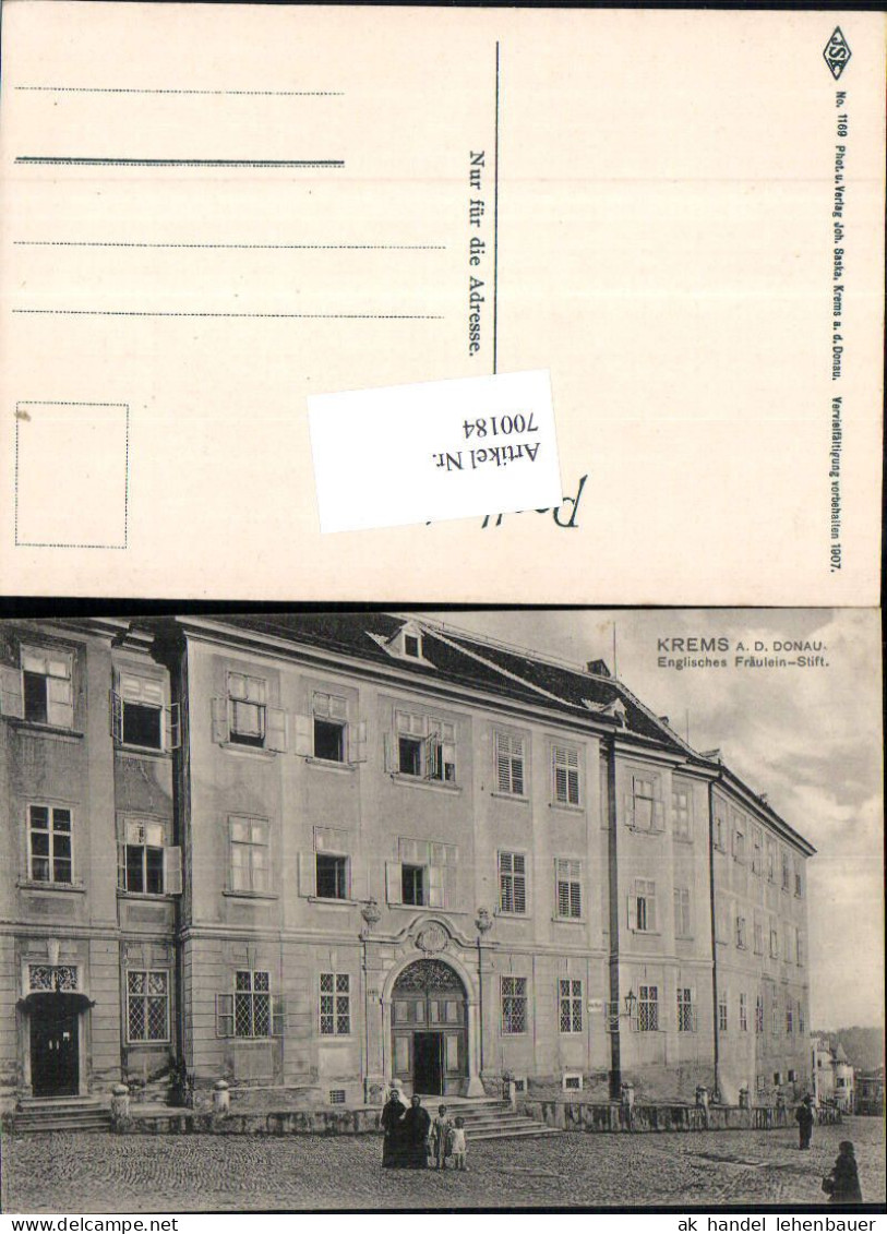 700184 Krems An Der Donau 1907 Englisches Fräulein Stift Pub Saska 1169  - Krems An Der Donau