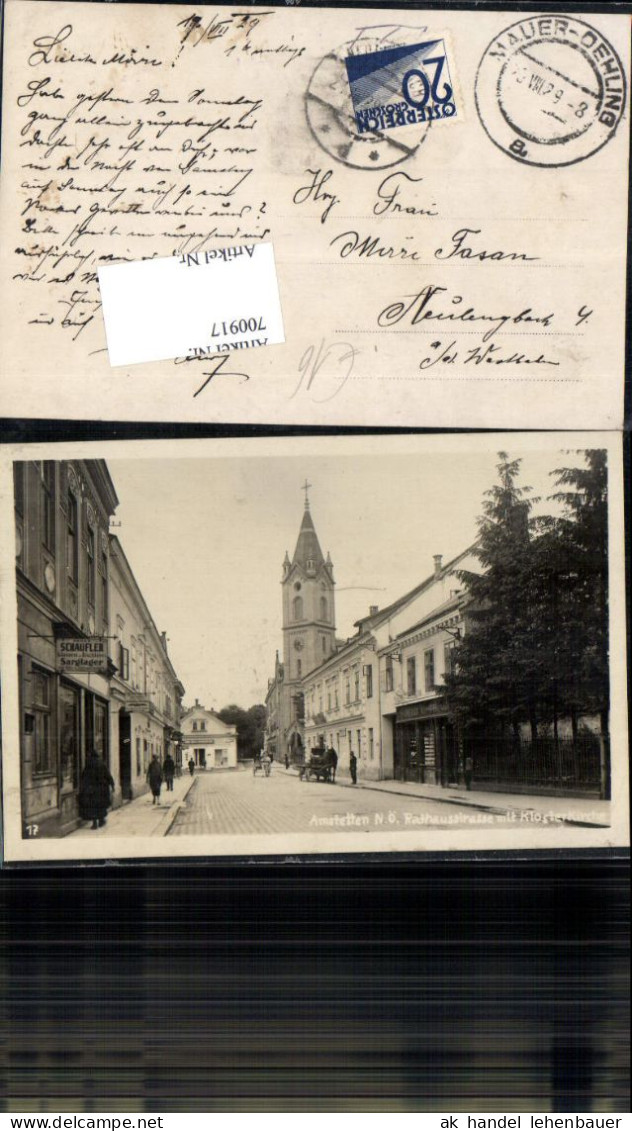 700917 Amstetten Rathausstrasse Klosterkirche 1928 - Amstetten