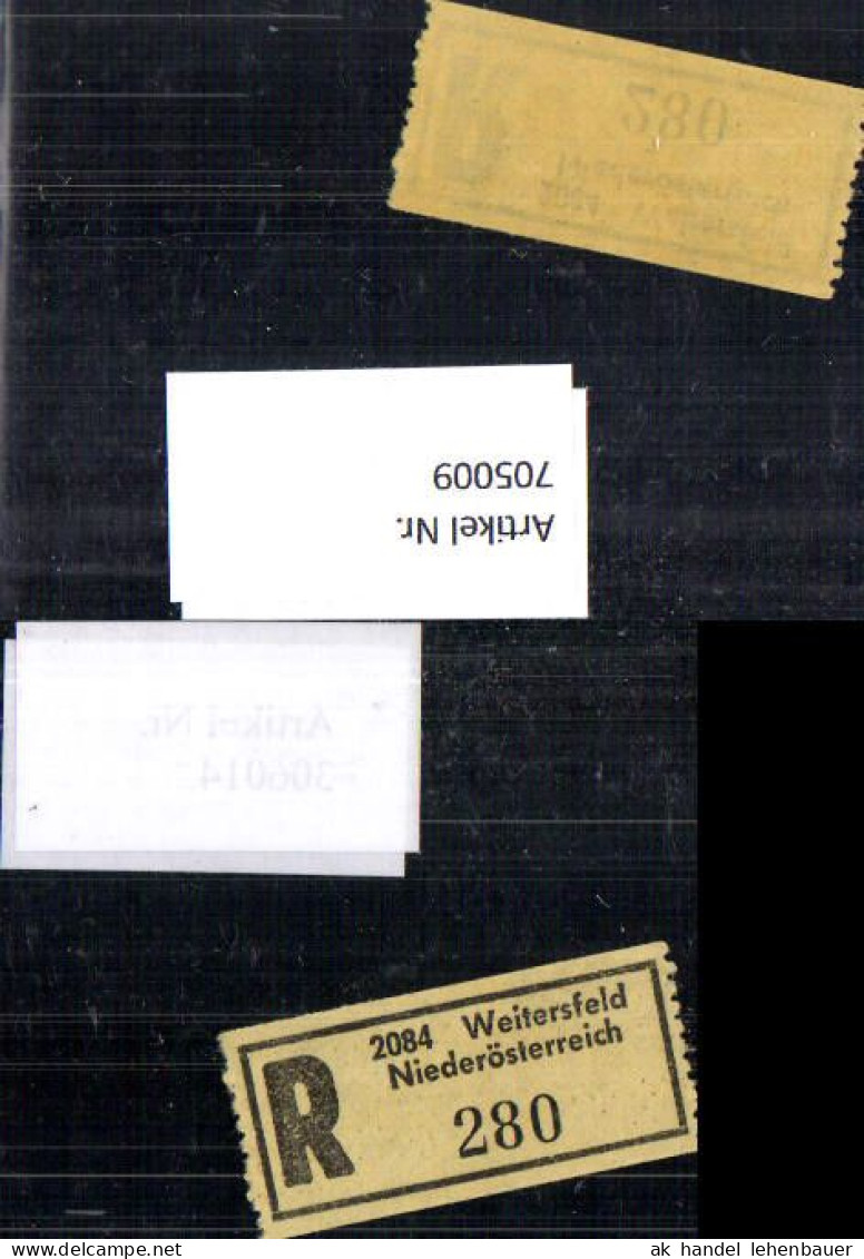705009 Einschreibezettel Rekozettel R-Zettel Weitersfeld - Other & Unclassified