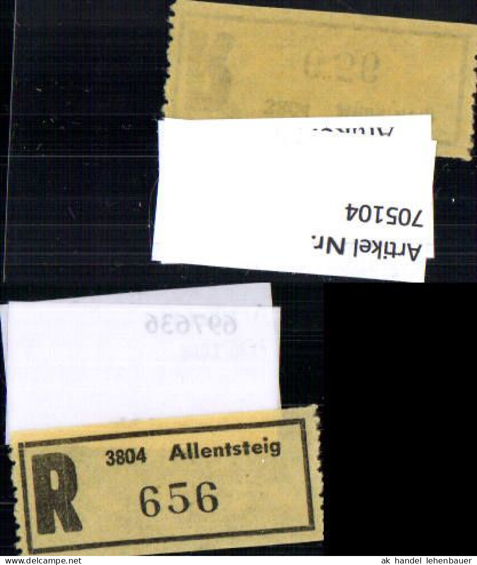 705104 Einschreibezettel Rekozettel R-Zettel Allentsteig - Other & Unclassified