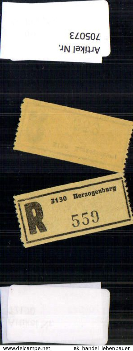 705073 Einschreibezettel Rekozettel R-Zettel Herzogenburg - Sonstige & Ohne Zuordnung