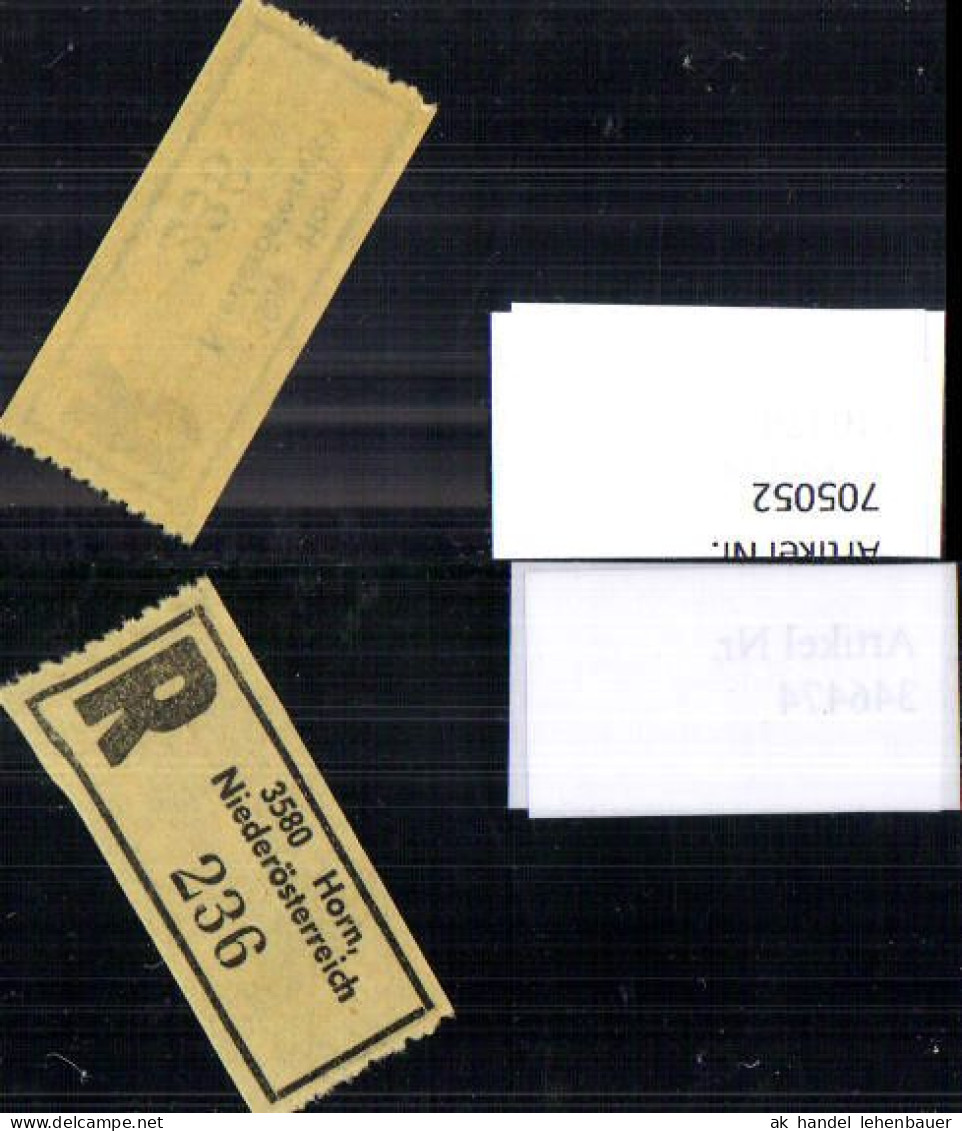 705052 Einschreibezettel Rekozettel R-Zettel Horn Niederösterreich - Sonstige & Ohne Zuordnung