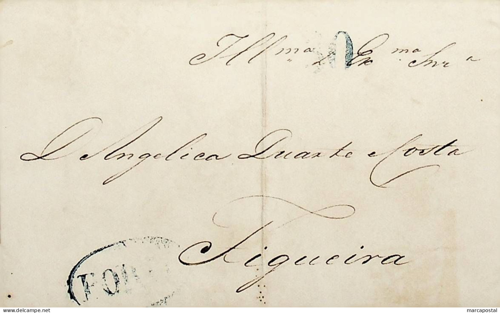 1842 Portugal Carta Pré-filatélica PRT 10 «PORTO» Azul - ...-1853 Voorfilatelie