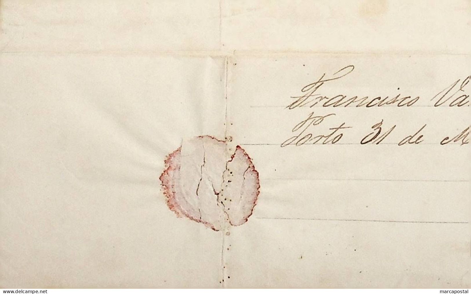1842 Portugal Carta Pré-filatélica PRT 10 «PORTO» Azul - ...-1853 Prephilately