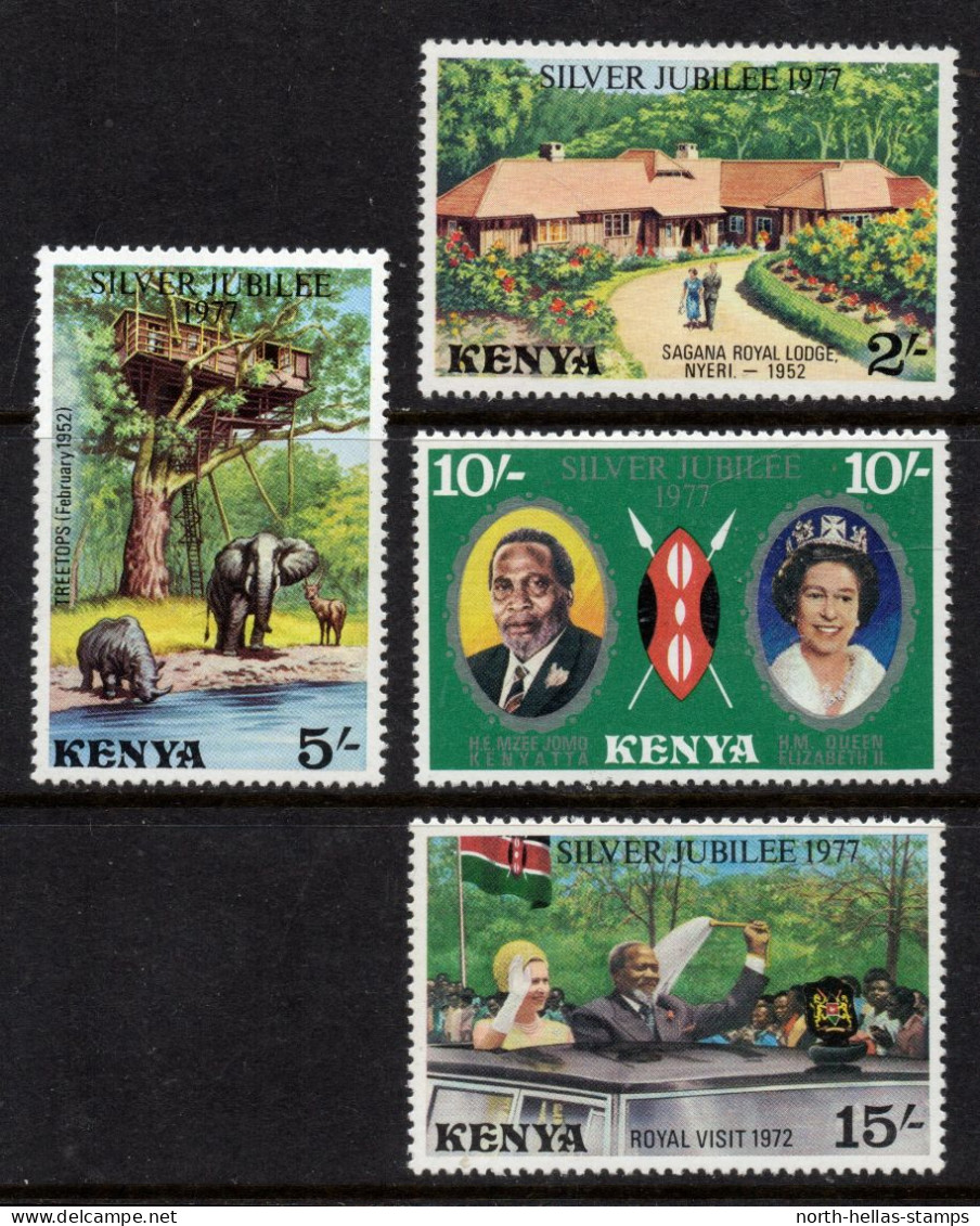 W034 Kenya 1977 Queen Elizabeth II, Silver Jubilee Complete Set - MNH - Kenia (1963-...)