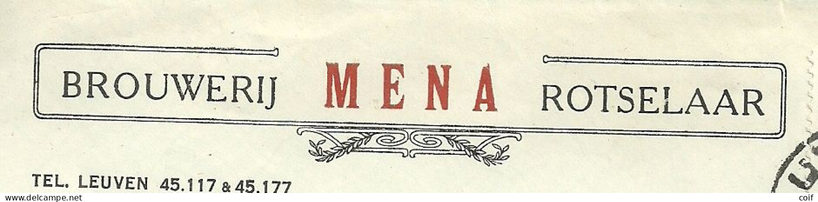 768 Op Brief BROUWERIJ MENA (Brasserie) Stempel LEUVEN Met Naamstempel (griffe D'origine) ROTSELAAR - 1948 Exportación