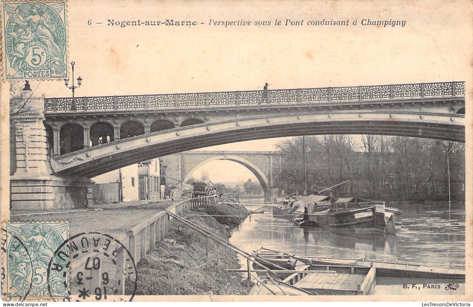 FRANCE - Nogent Sur Marne - Perspective Sous Le Pont Conduisant à Champigny - Carte Postale Ancienne - Nogent Sur Marne