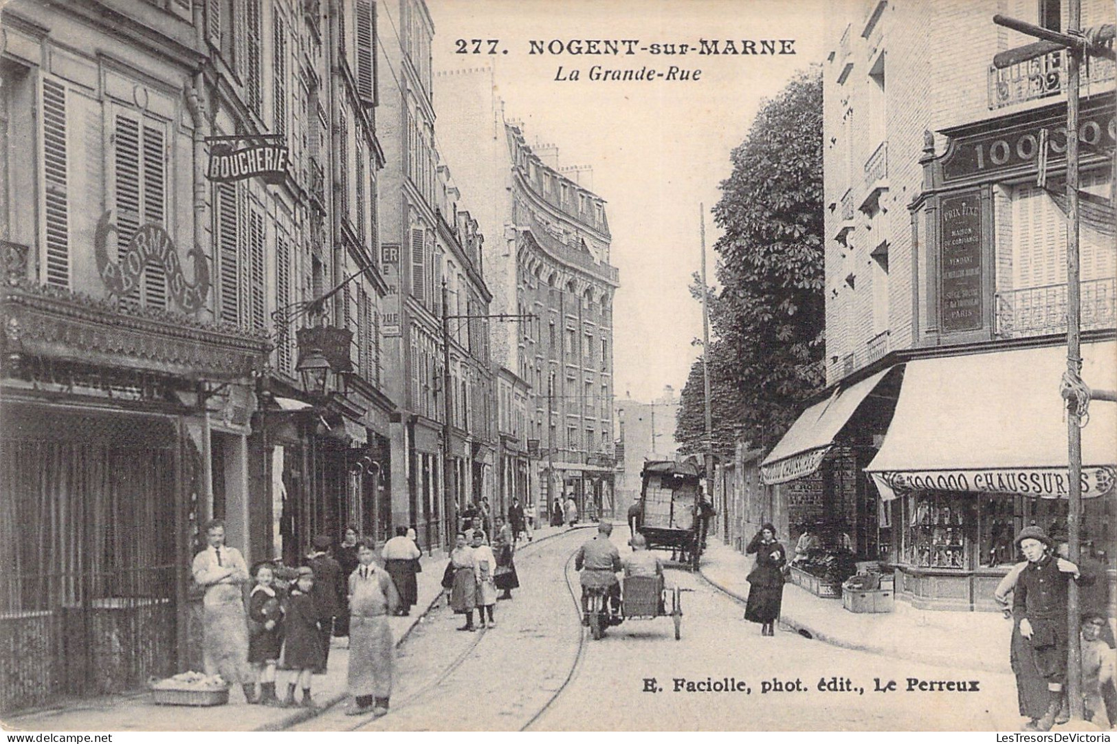 FRANCE - Nogent Sur Marne - La Grande Rue - Sidecar - Carte Postale Ancienne - Nogent Sur Marne