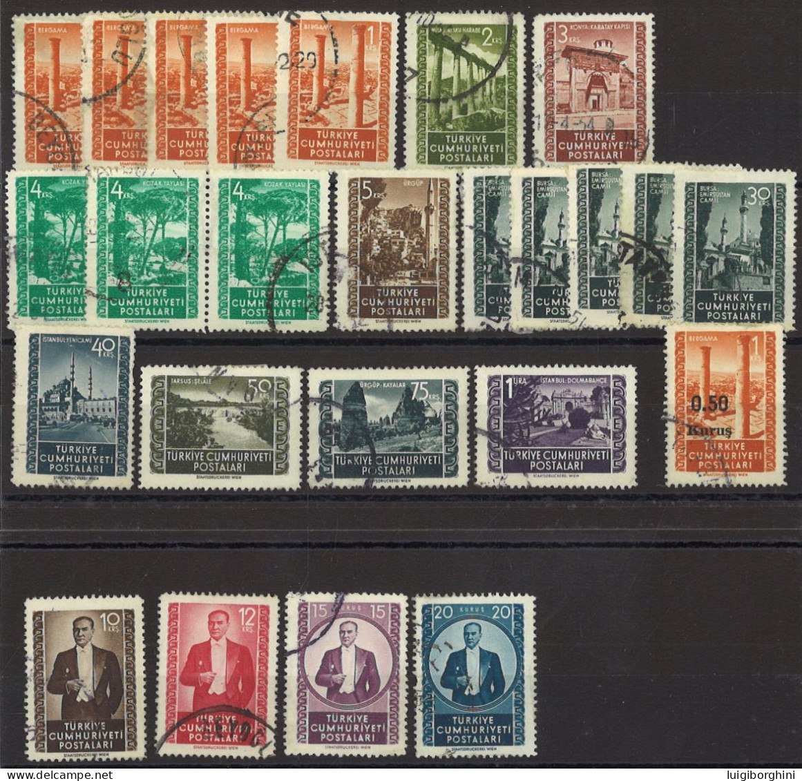 TURCHIA 1952 - Soggetti Vari Usati - Used Stamps