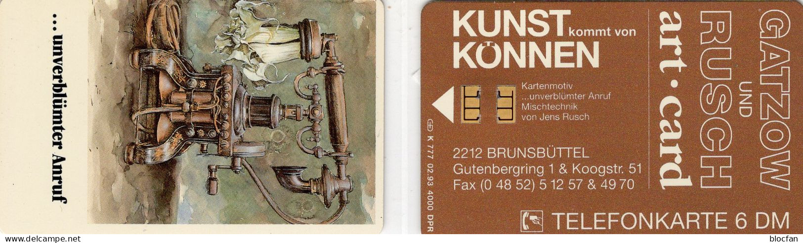 Unverblümter Anruf TK K777/1993 O 20€ 4.000 Expl.o Kunst Und Können Gatzow/Rusch Brunsbüttel TC Art Phonecard Of Germany - Teléfonos