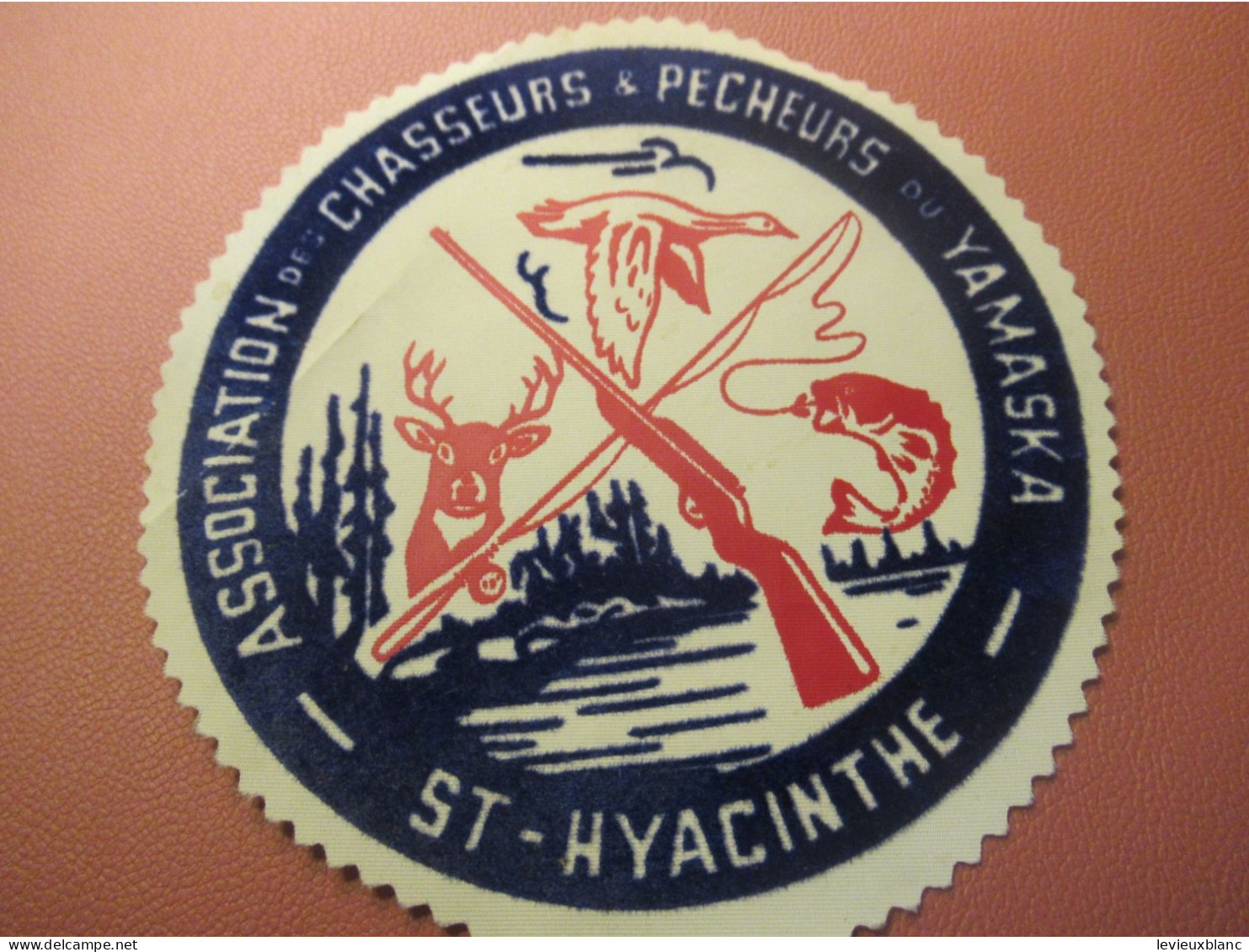 Chasse Et Pêche/ Ecusson Tissu Suédine Ancien /Association Du Yamaska /QUEBEC/ST-Hyacinthe /Vers1975 -1980       ET620 - Blazoenen (textiel)