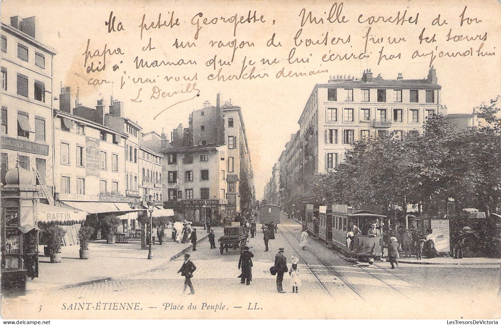 FRANCE - Saint étienne - Place Du Peuple - Animé - Carte Postale Ancienne - Saint Etienne