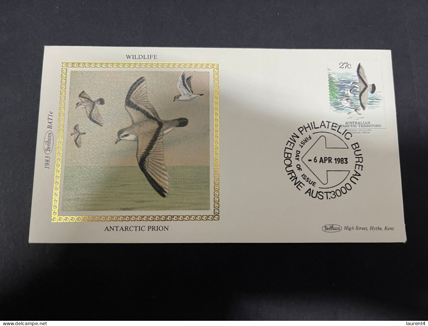 3-1-2024 (4 W 12) Australia AAT FDC (1983) Benham BAT1C +1 D + 1 E (3 Gold FDC) With Insert (Wildlife) - FDC