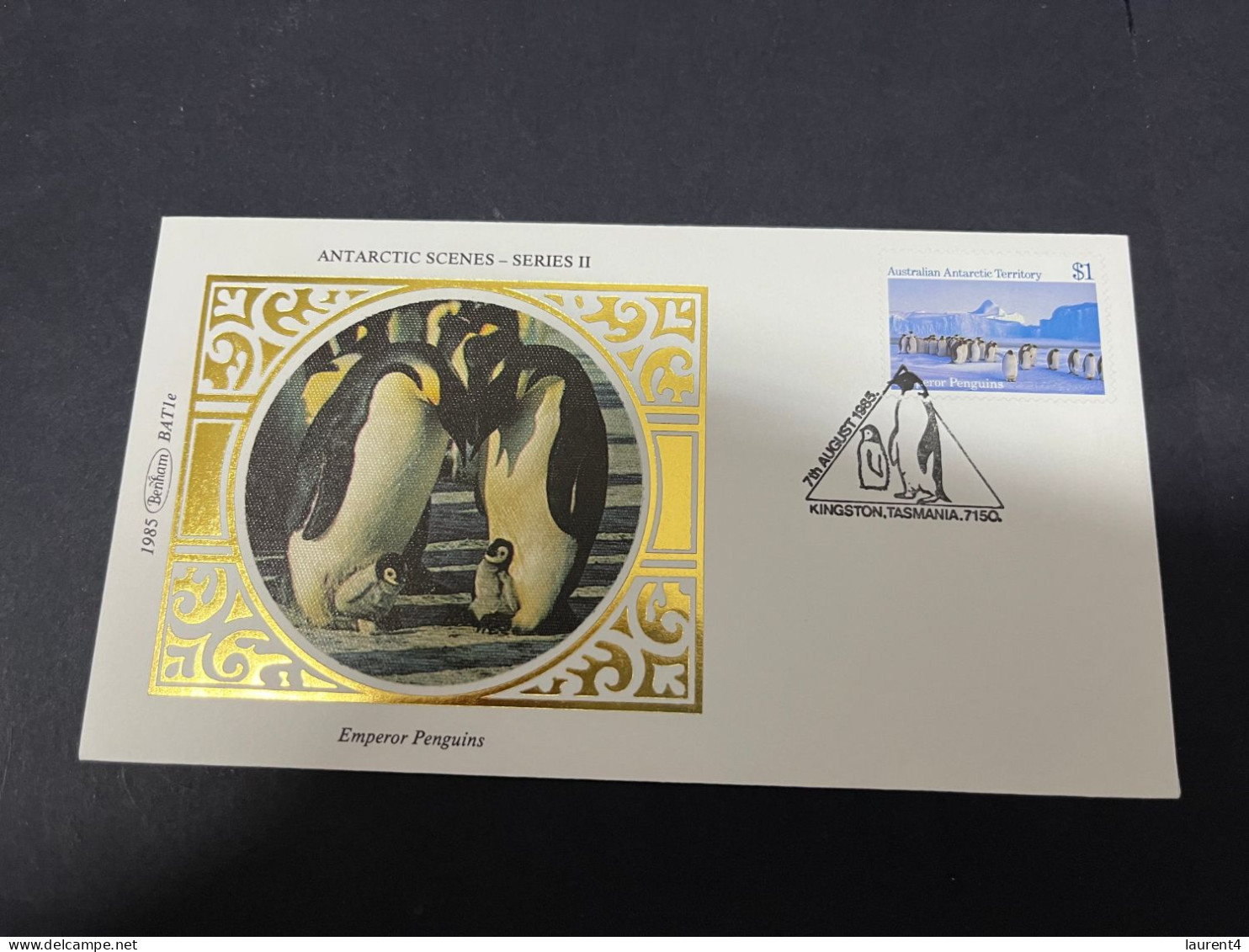 3-1-2024 (4 W 12) Australia AAT FDC (1985) Benham BAT1C +1 D + 1 E (3 Gold FDC) With Insert (Antarctic Scenes) - FDC