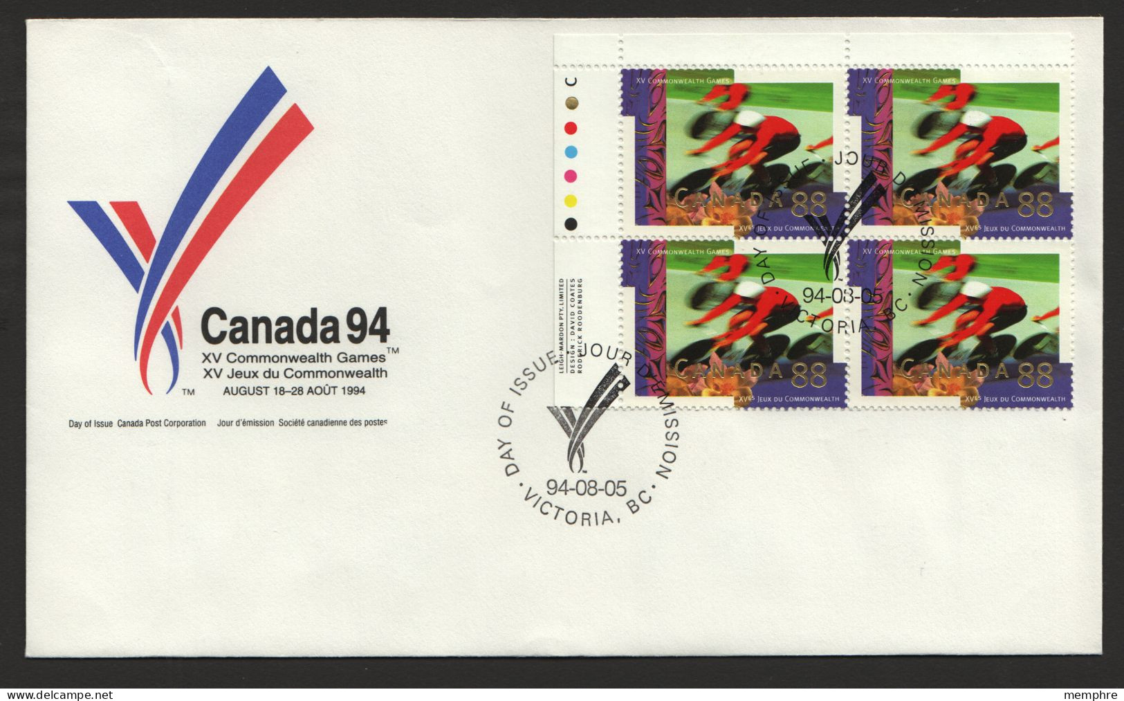 1994 Commonwealth Games:  Cycling   Sc 1522 UL Plate Block Of 4 - 1991-2000