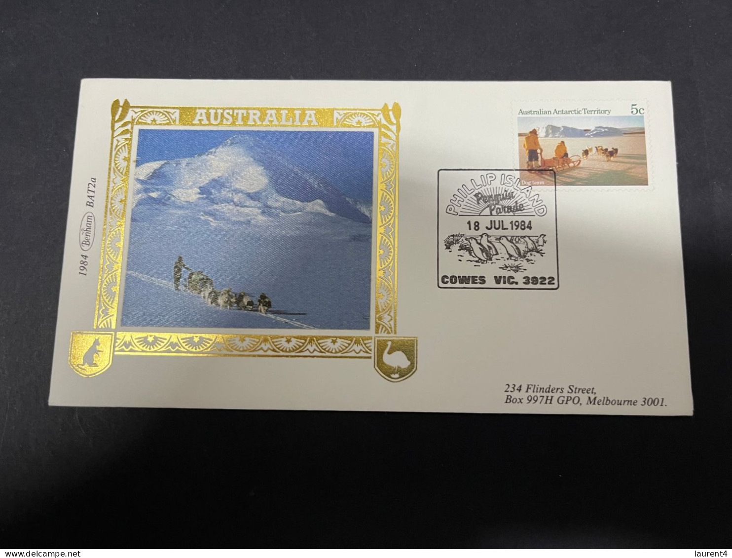 3-1-2024 (4 W 12) Australia AAT FDC (1985) Benham BAT1A +1 B + 1 (3 Gold FDC) 2 With Insert (Antarctic Scenes) - FDC