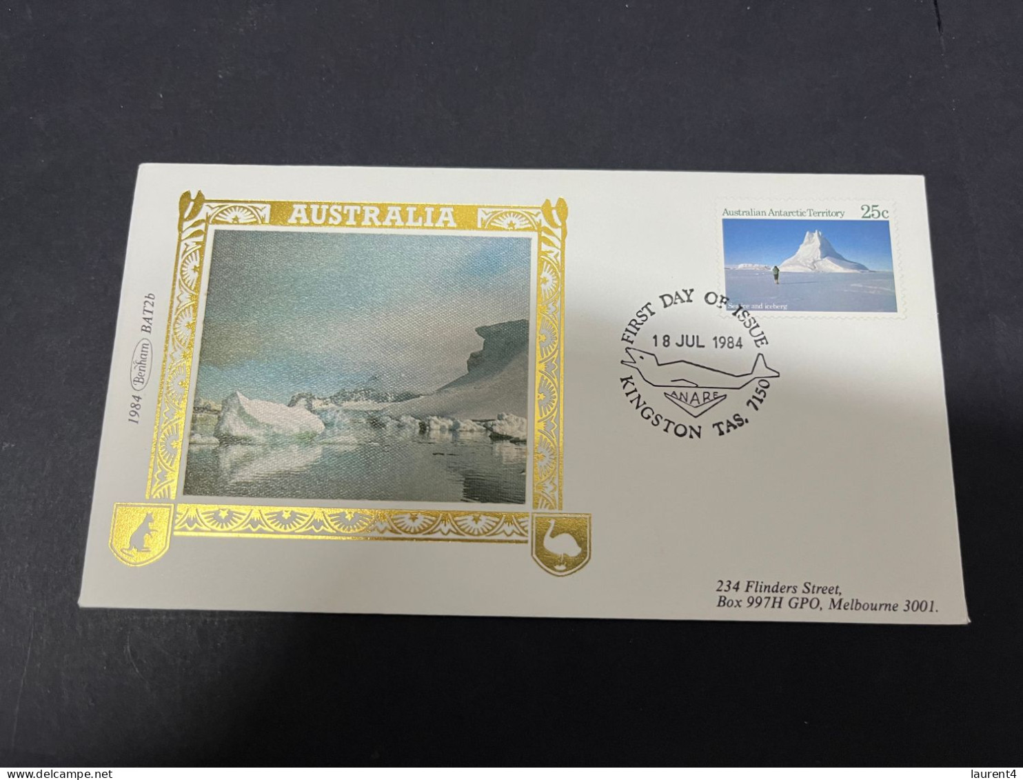 3-1-2024 (4 W 12) Australia AAT FDC (1985) Benham BAT1A +1 B + 1 (3 Gold FDC) 2 With Insert (Antarctic Scenes) - FDC