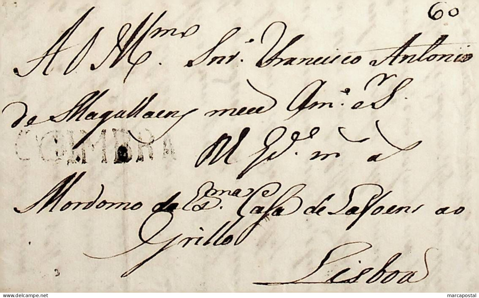 1814 Portugal Carta Pré-filatélica CBR 3 «COIMBRA» Preto - ...-1853 Voorfilatelie