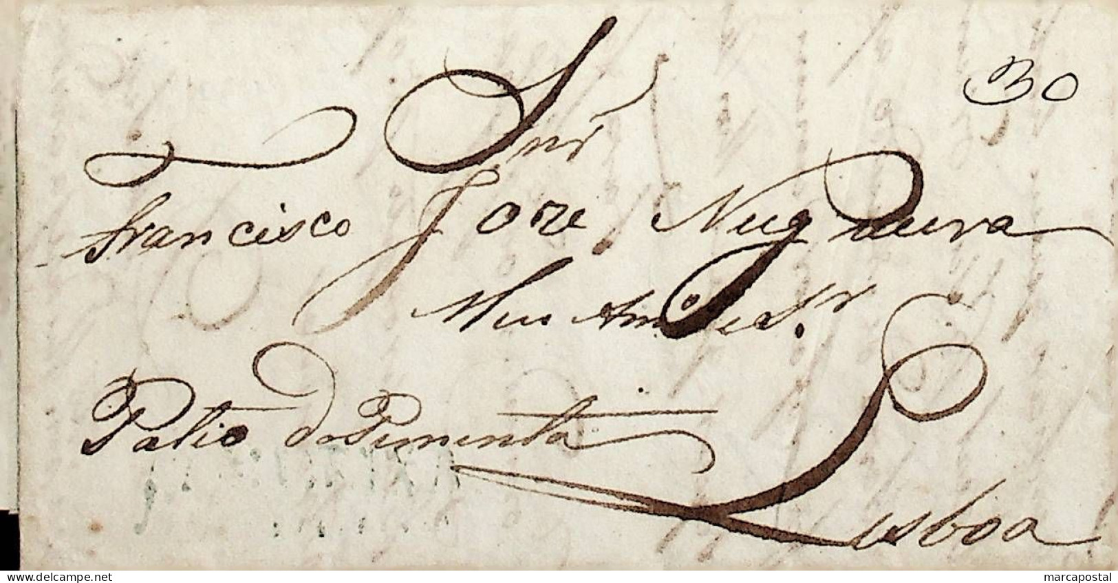 1835 Portugal Carta Pré-filatélica CND 1 «CONDEIXA» Azul - ...-1853 Vorphilatelie