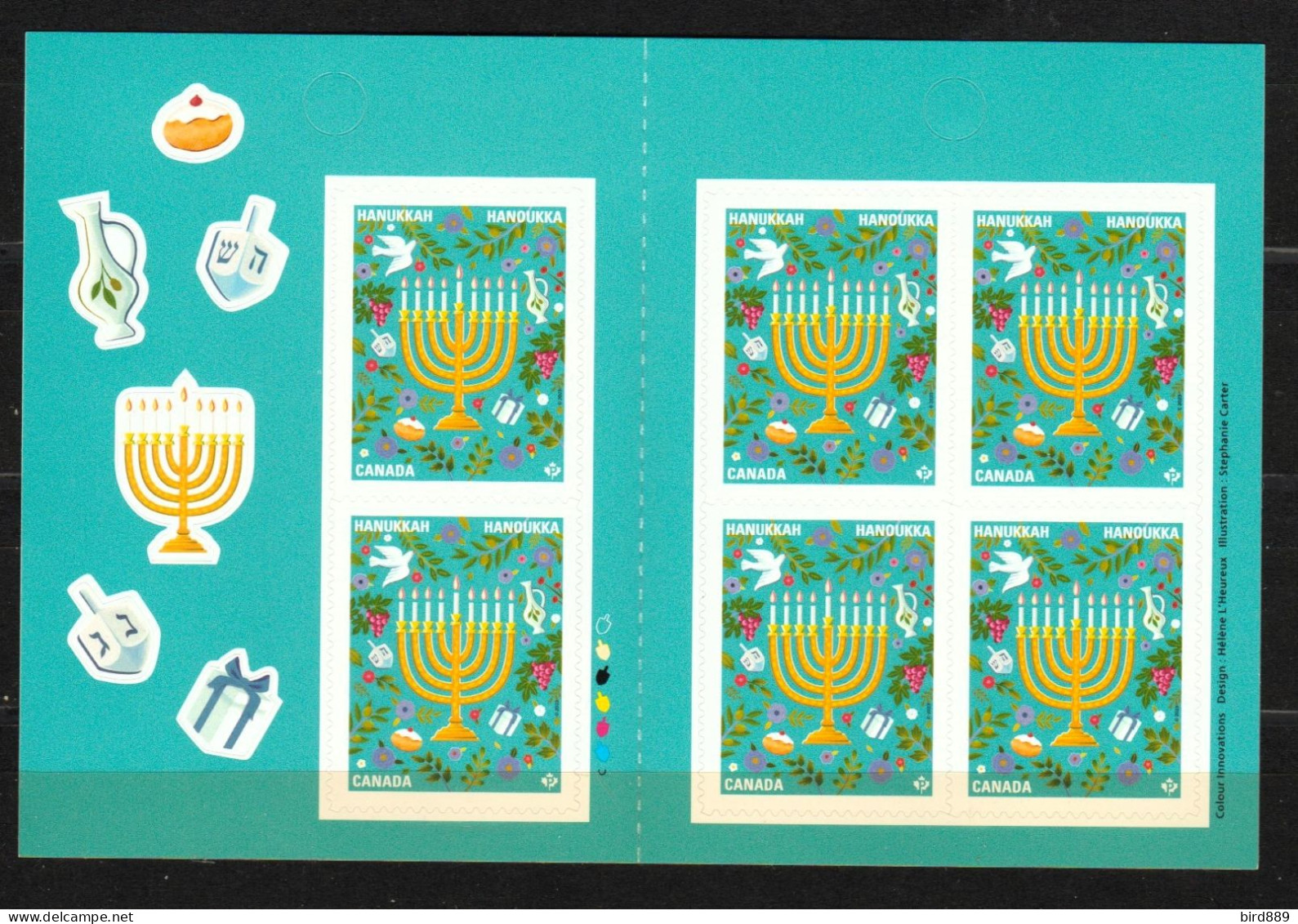 2023 Canada Hanukkah Full Booklet Of 6 Stamps MNH - Ganze Markenheftchen