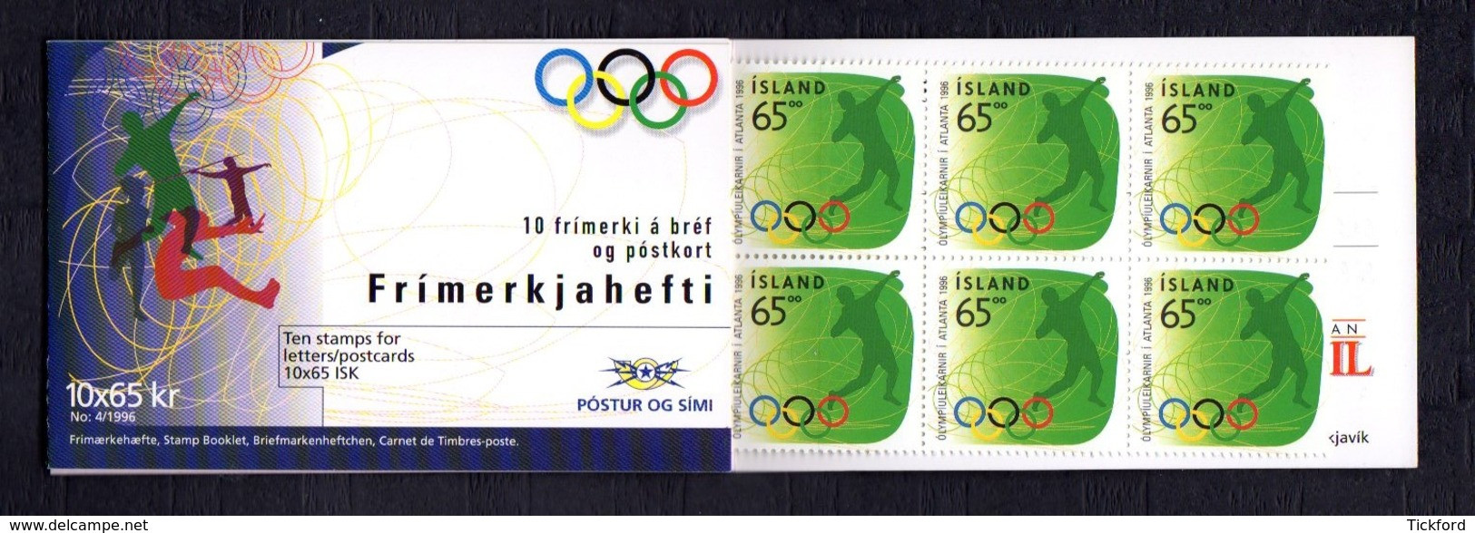 ISLANDE 1996 - Carnet Yvert C802 - Facit H34 - Booklet - NEUF** MNH - Jeux Olympiques D'été à Atlanta - Booklets