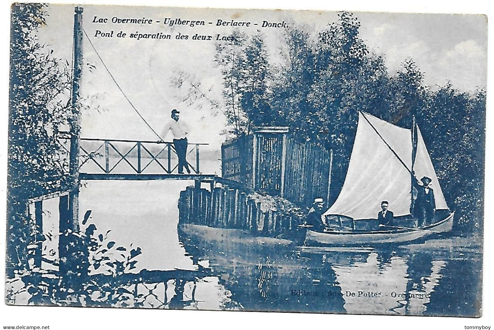 CPA Lac Overmeire, Pont De Séparation Des Deux Lacs - Berlare