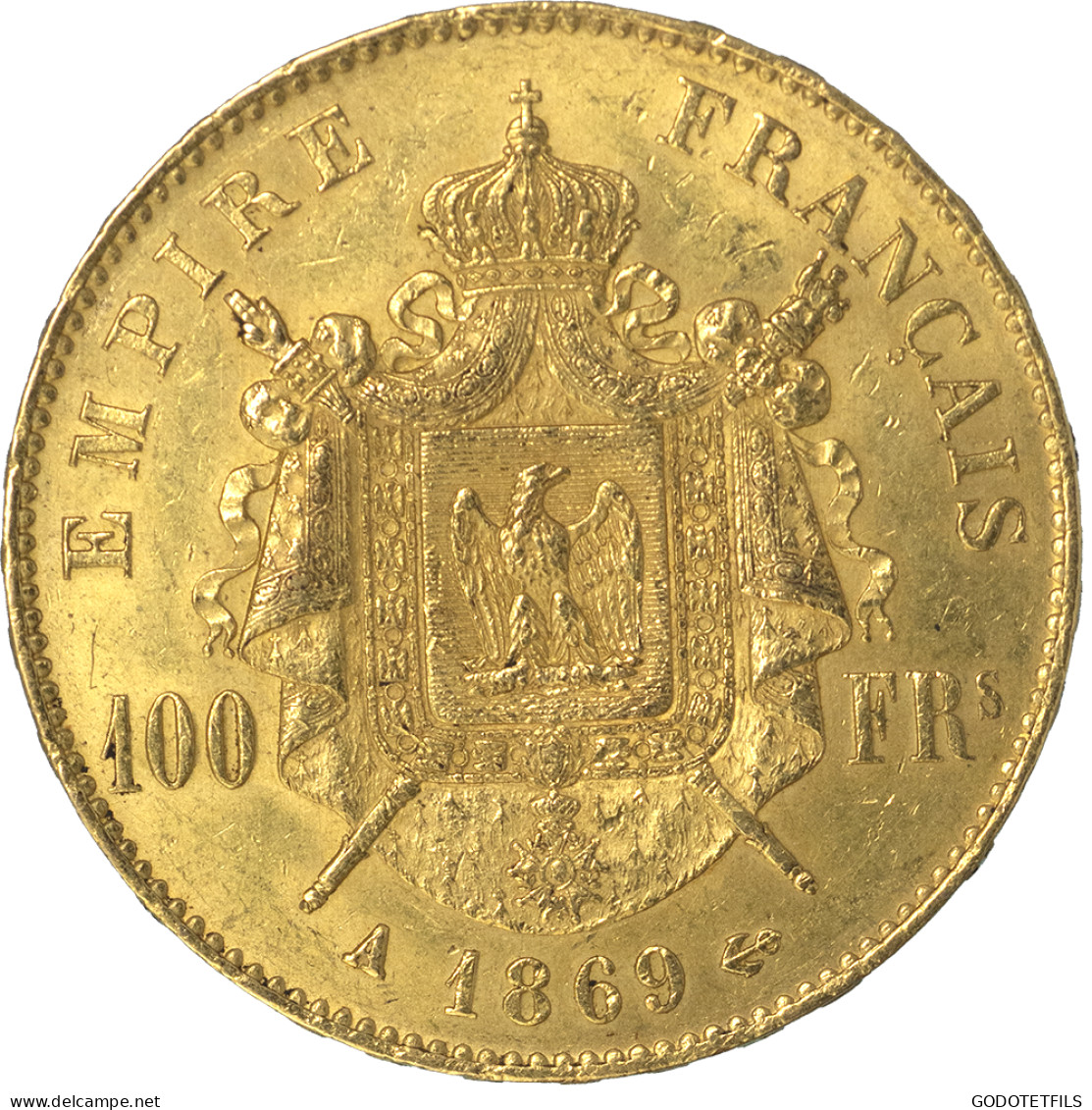 Second-Empire- 100 Francs Napoléon III Tête Laurée 1869 Paris - 100 Francs (gold)