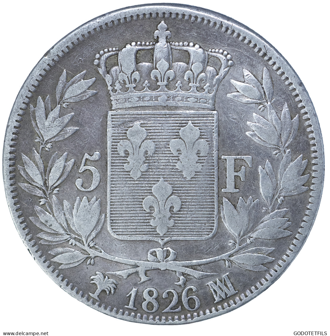 Charles X-5 Francs 1826 Marseille - 5 Francs