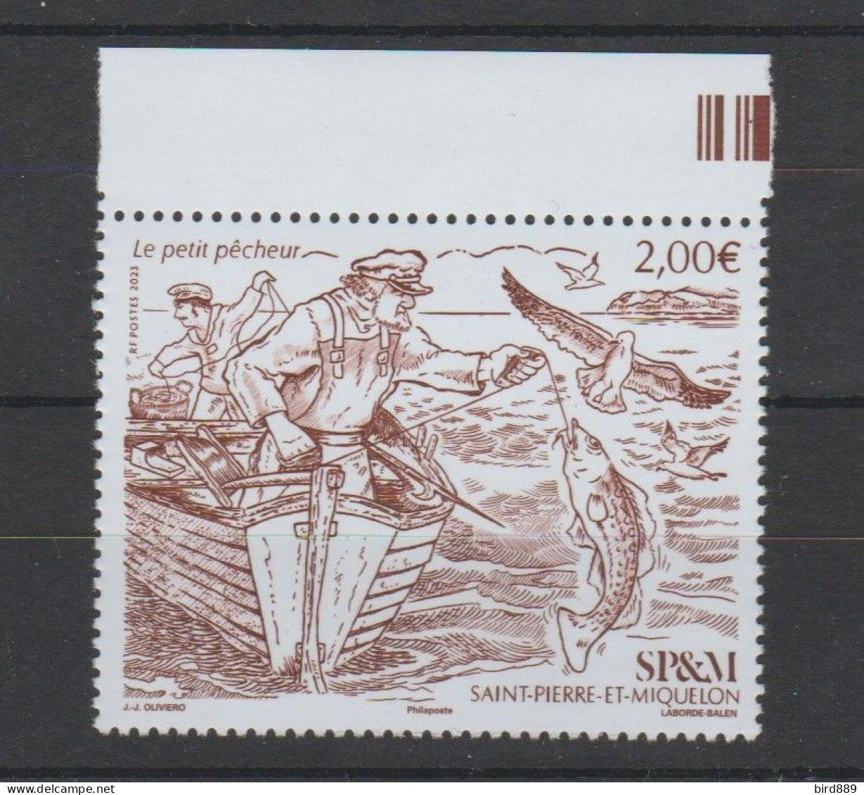 2023 SPM Saint Pierre Et Miquelon Fauna Nature Bird Fish Single Stamp With Top Border MNH - Unused Stamps