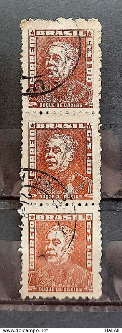 Brazil Regular Stamp Cod RHM 515 Great-granddaughter Duque De Caxias Military 1961 Terno Circulated 4 - Gebruikt